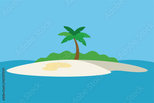 tropical island with palm trees