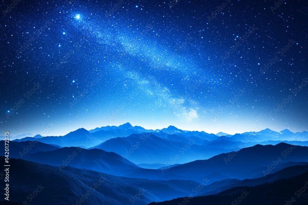 Starry night over a mountain range Starry night over a mountain range