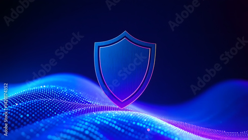 Sleek Metallic Shield Icon Digital Security & Protection