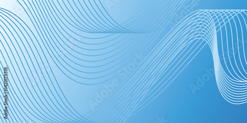 Abstract blue gradient background with shining lines waves. Minimalist background illustration eps10