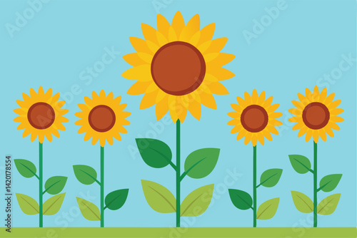sunflowers on a blue background