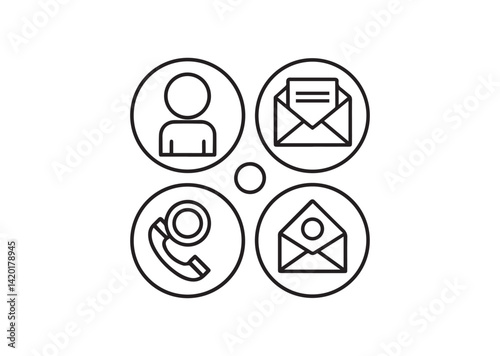 Contact us icons set vector