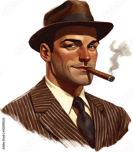 An isolated portrait of a handsome businessman on white background , vector file