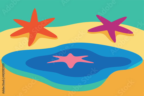 vector illustration of a colorful starfish