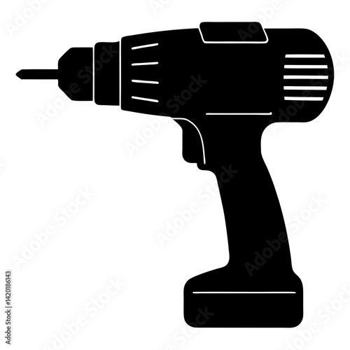 Power drill silhouette illustration