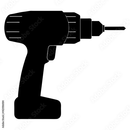Power drill silhouette illustration
