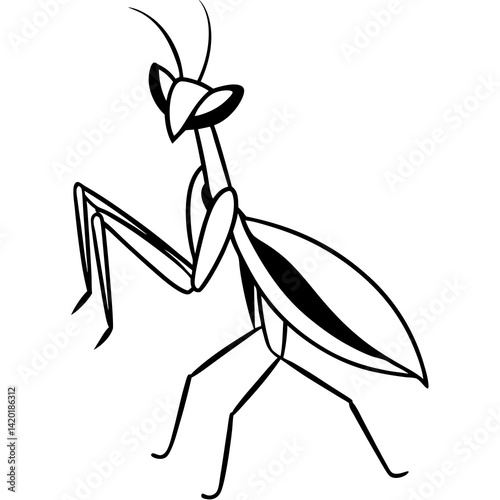 Praying mantis in attack position