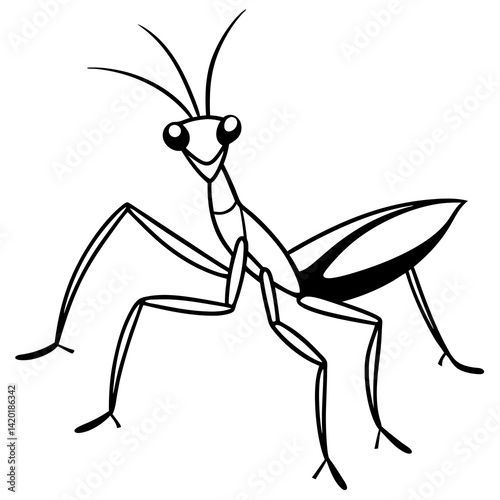 Praying mantis in attack position