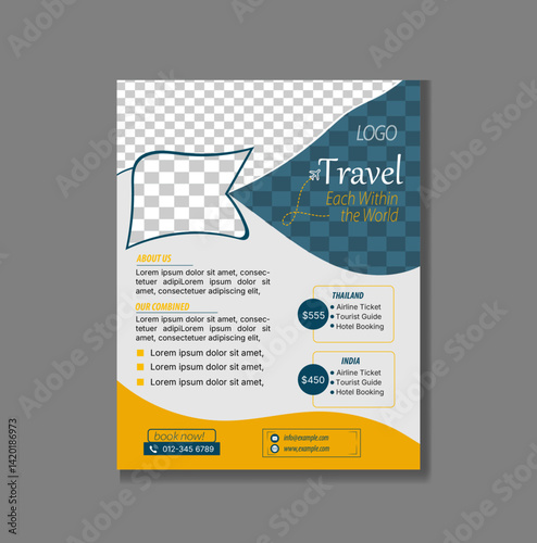 Creative travel and holiday social media post business flyer template.