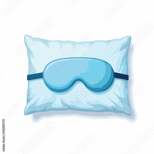 Calming sleep mask and pillow set on white background, restful sleep