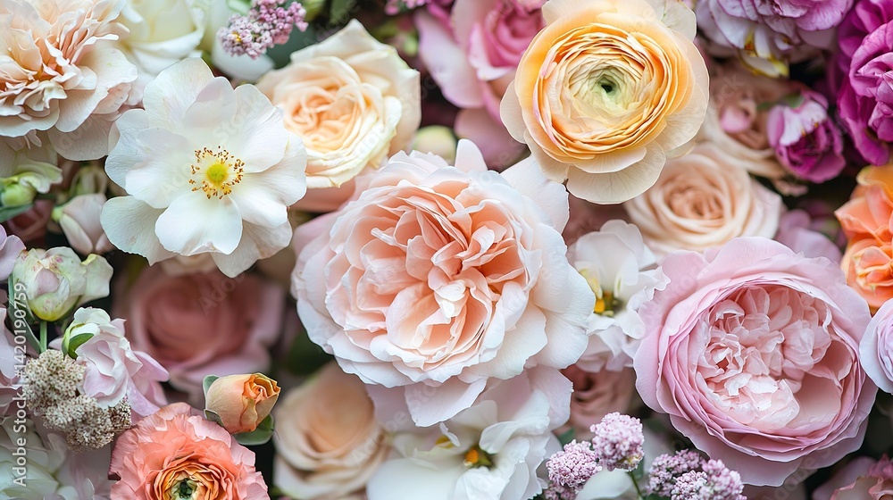 Abundant floral decor featuring fresh blooms in vibrant colors ideal for events and celebrations Abundant floral decor featuring fresh blooms in vibrant colors ideal for events and celebrations