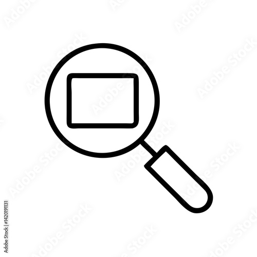 A magnifying glass intensely focusing on a square, symbolizing the meticulous search for key information, with a bold black line art style.