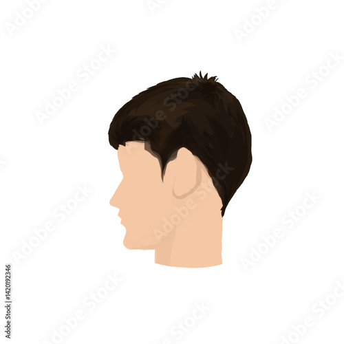portrait of a man from the side without background