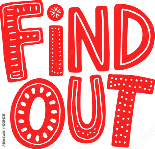Find Out Red Text Graphic Design