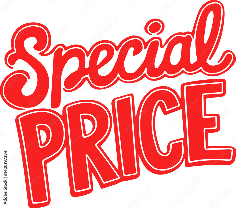 Fototapeta premium Special Price Red Lettering Offer.