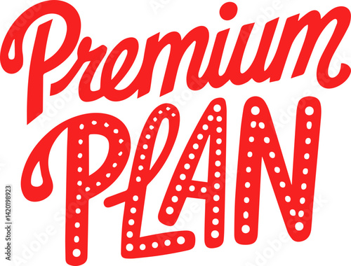 Red Premium Plan Graphic Design