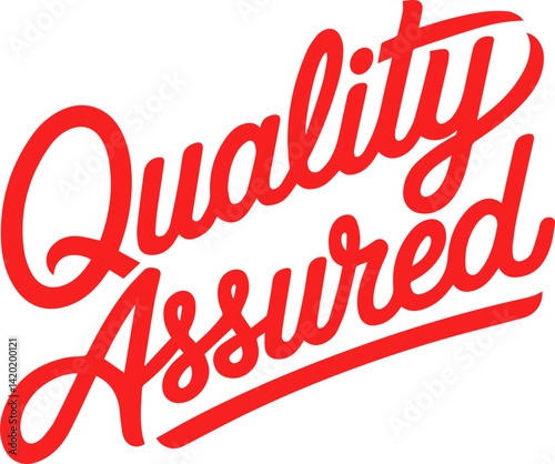 Red Quality Assured Script Logo