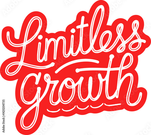 Limitless Growth Red Motivational Quote