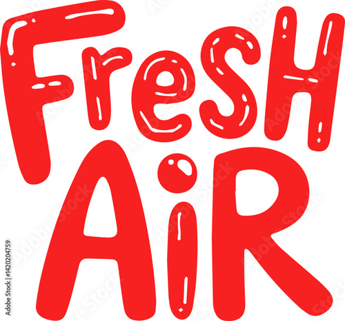 Red Handwritten Fresh Air Design.