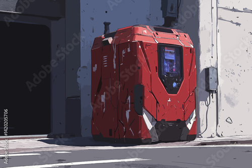 Big machine vector illustration 