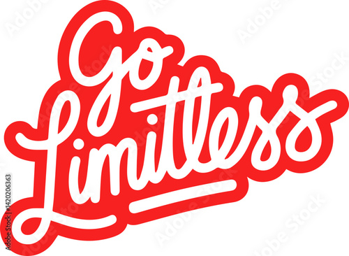 Go Limitless Red Motivational Graphic