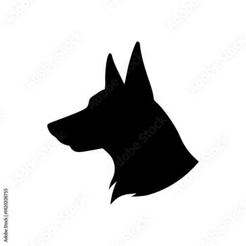 Chihuahua head side view silhouette vector flat illustration design.