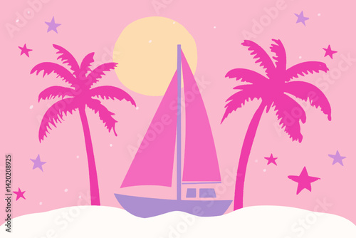 Sailing boat vector 