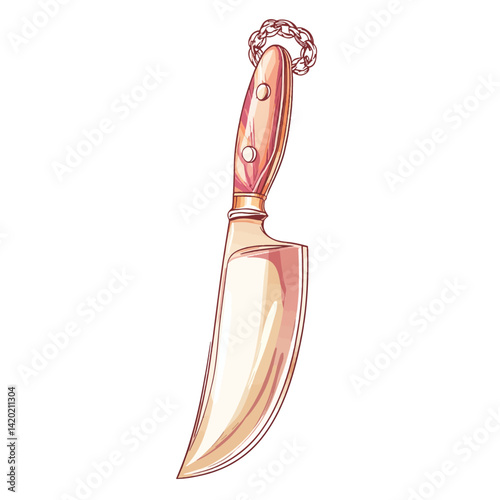 Chain and knife isolated 