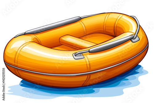 Illustration of a inflatable boat isolated 