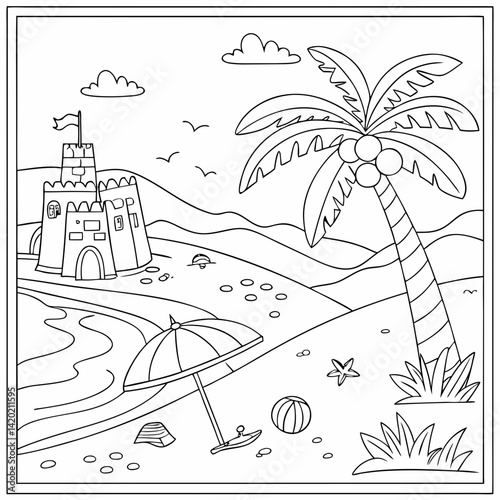 summer enjoy coloring page