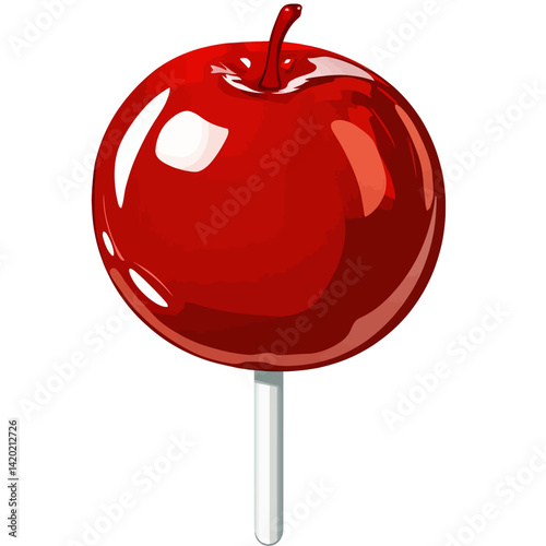 Red Apple lollipop on white 