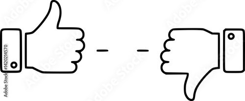Like and dislike icons set. Thumbs up and thumbs down Vector
