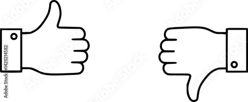 Like and dislike icons set. Thumbs up and thumbs down Vector
