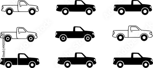 pickup truck icon vector
