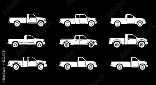 pickup truck icon vector
