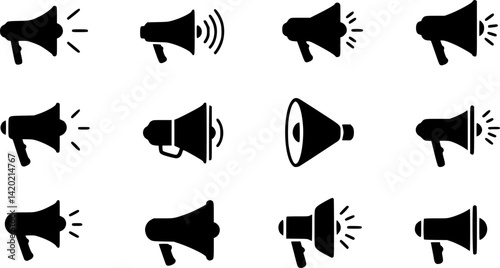Megaphone icon, megaphone sign vector
