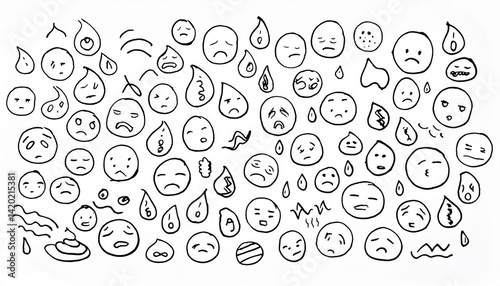 Various emotions expressed with sharp lines