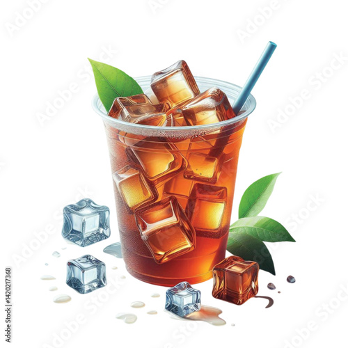 Iced tea in plastic cup