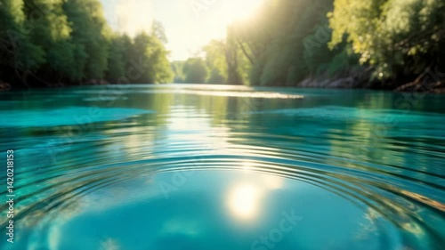 Glistening surface of river water.