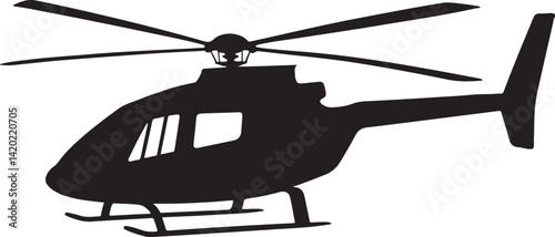 helicopter silhouette, copter icon vector illustration