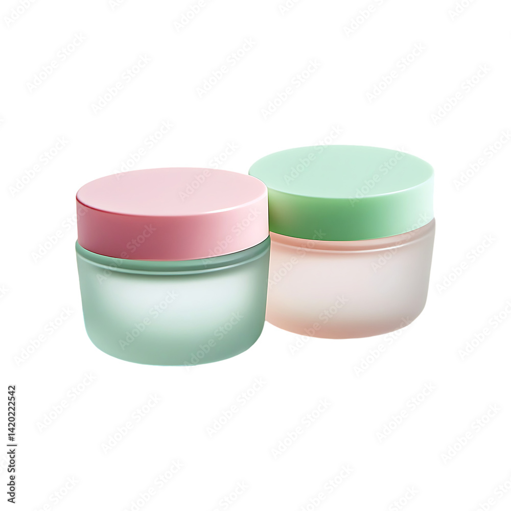 Cosmetic cream jar isolated on a transparent background. Skincare beauty product. Cosmetic cream jar isolated on a transparent background. Skincare beauty product.