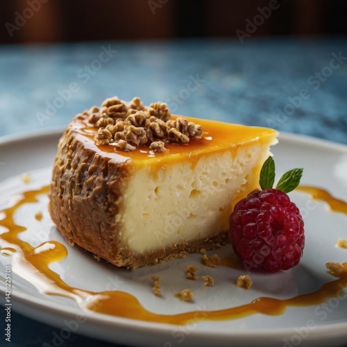 beautiful photo of cheesecake on a plate
