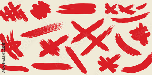 Brush texture red stroke underline highlight. Marker red pen highlight stroke.