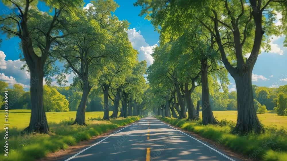 Country lane flanked by trees Country lane flanked by trees
