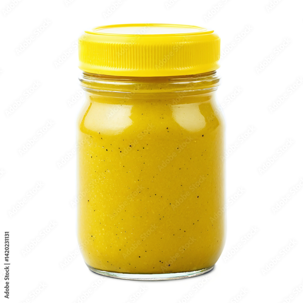 glass jar of mustard isolated on transparent background glass jar of mustard isolated on transparent background