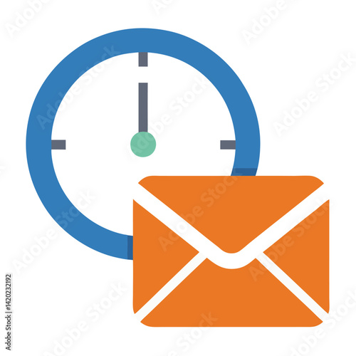 Auto Reply Clock Envelope White Background