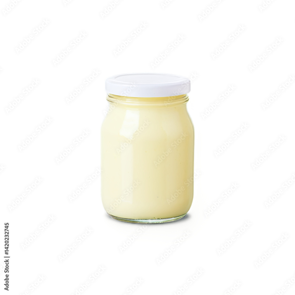 glass jar of mayonnaise isolated on transparent background glass jar of mayonnaise isolated on transparent background