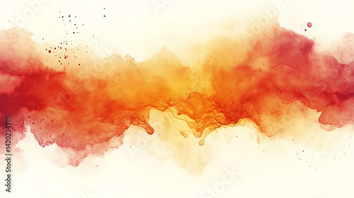 Vibrant Orange and Red Watercolor Background Art