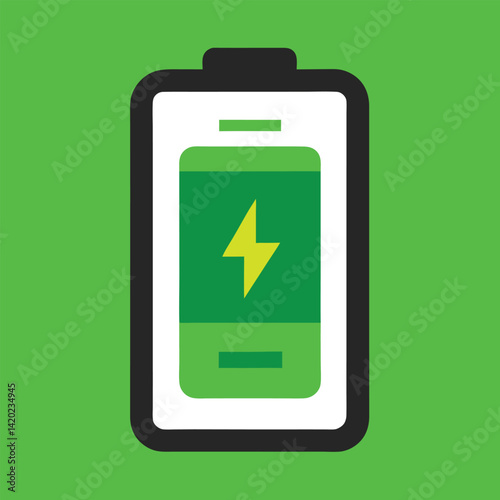 mobile phone with green battery icon