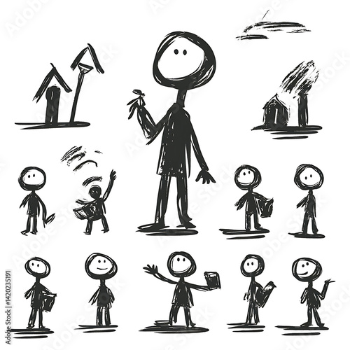 Simple figures, various poses